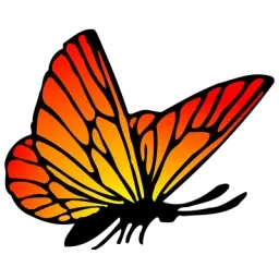 Illustration d'un papillon orange et jaune